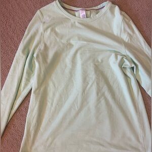 Athleta girls light green long sleeve sweat absorbing shirt